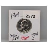 1964 PF 90% Silv Wash Quarter