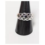 .925 Sterl Celtic Knot Ring Sz 9