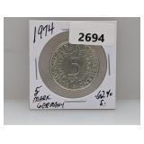 1974 62% Silv Germany 5 Mark