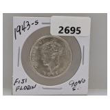 1943-S 90% Silv Fiji Florin
