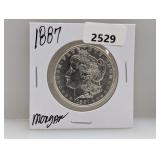 1887 90% Silv Morgan $1 Dollar