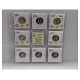 (8) 1962 90% Silv PF Wash Quarter