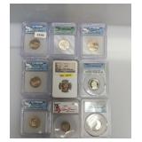 (9) Mixed Lot of Graded Coins