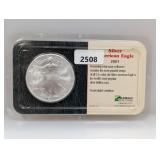 2001 UNC 1oz .999 Silv Eagle $1 Dollar