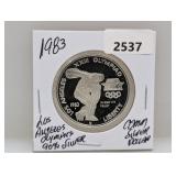 1983 90% Silv LA Olympics Comm $1 Dollar