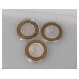 (3) .999 Silv Collectible Gaming Tokens