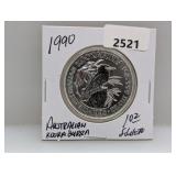 1990 1oz .999 Silv Australian Kookaburra