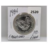 1984 1oz .999 Silv Engelhard Round