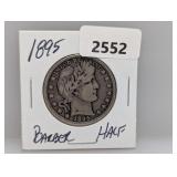 1895 90% Silv Barber Half $1 Dollar
