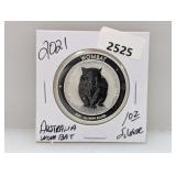 2021 1oz .999 Silv Australian Wombat