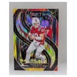2024 Drake Maye Select Red Yellow Shock Prizm RC