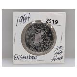 1984 1oz .999 Silv Engelhard Round