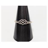 .925 Sterl Heart & Infinity Symbol Ring Sz 9.5
