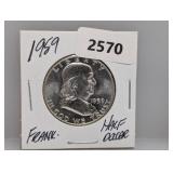 1959 90% Silv Franklin Half $1 Dollar