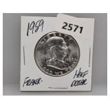 1959 90% Silv Franklin Half $1 Dollar