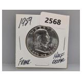 1959 90% Silv Franklin Half $1 Dollar