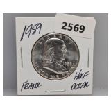 1959 90% Silv Franklin Half $1 Dollar