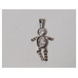 .925 Sterl Clear Stone Little Boy Pendant