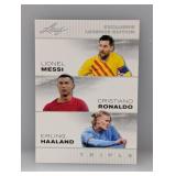 2024 Leaf Legends Messi Ronaldo & Haaland #48