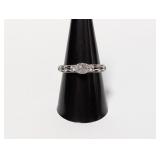 .925 Sterl Clear Stone/CZ Openwork Ring Sz 9