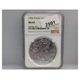 NGC 1996 MS69 1oz .999 Silv Eagle $1