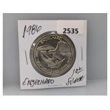 1986 1oz .999 Silv Engelhard Prospector