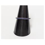.925 Sterl Blue Stone Band Sz 9
