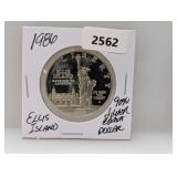 1986 90% Silv Ellis Isl Half $1 Dollar