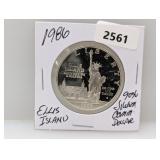 1986 90% Silv Ellis Isl Half $1 Dollar