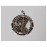 1942 90% Silv Walker Half $1 Pendant