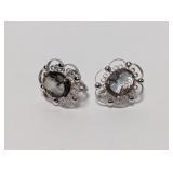 .925 Sterl Screw Back Cameo Earrings