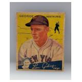 1934 Goudey George Watkins New York Giants Cs/Ss