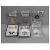 Mixed Lot (6) Graded Coins