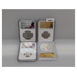 Mixed Lot (4) Graded Coins