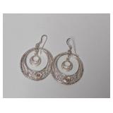 .925 Sterl Filigree Dangle Earrings