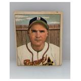 1950 Bowman #110 Tommy Holmes Braves Stain/Indent