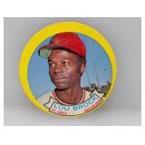 Lou Brock RARE 1973 Topps Candy Lids HOF Damage