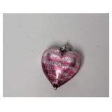 .925 Sterl Pink Heart Pendant