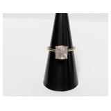 Vermeil/.925 Sterl Solitaire Ring Sz 7