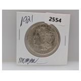 1921 90% Silv Morgan $1 Dollar