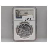 NGC 2014 MS69 1oz .999 Silv Angel
