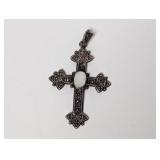 .925 Sterl Mother of Pearl Cross Pendant
