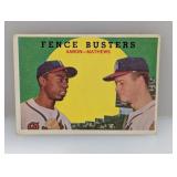 1959 Topps Fence Busters Aaron/Mathews #212 C/E