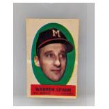 Warren Spahn 1963 Topps Peel-Offs Inst Back HOF