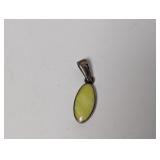 .925 Sterl Oval Yellow Stone Pendant