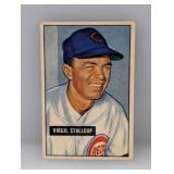 1951 Bowman #108 - Virgil Stallcup 'Reds' Indent