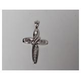 .925 Sterl Diamond Cross Pendant