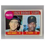 1969 Topps ROOKIE STARS RICHIE HEBNER/AL OLIVER 82