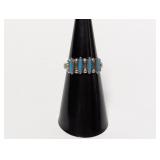 .925 Sterl Turquoise Ring Sz 6