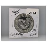 1985 1oz .999 Silv Engelhard Prospector